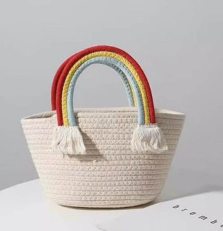 Handbag with Rainbow Handles for Eco-Friendly Style